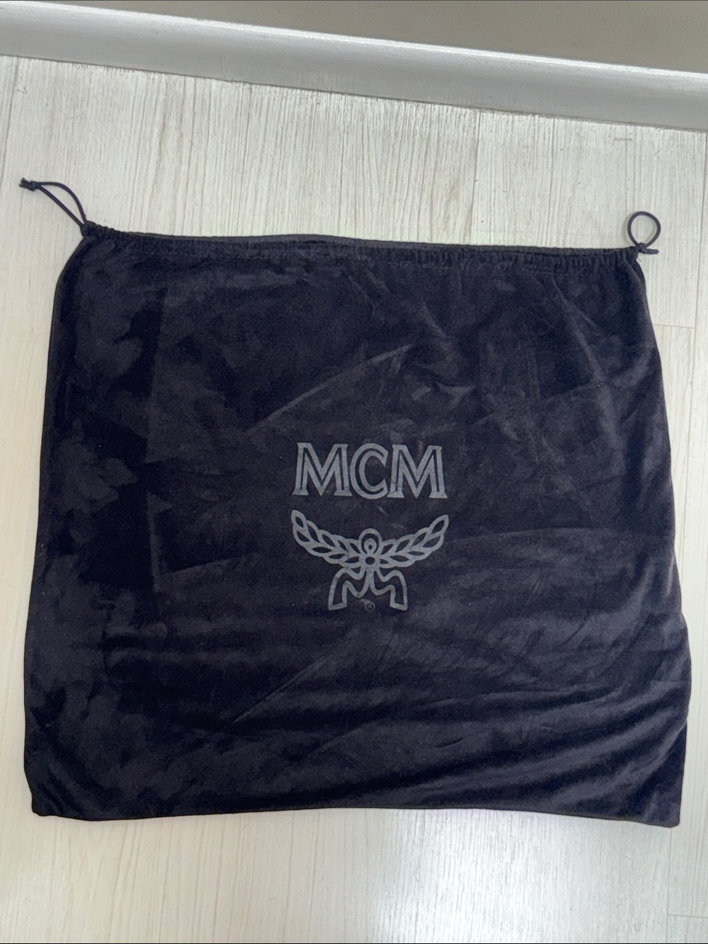 Authentic MCM Black Velvet Drawstring Large Dust Bag